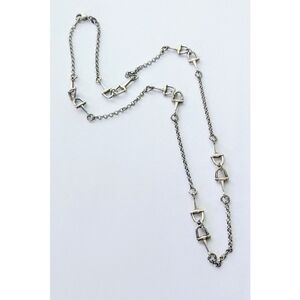 Vintage REEB Italy Sterling Silver Horse Bit Station Link 925 Chain Necklace 22"